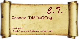 Czencz Tétény névjegykártya